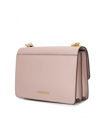 Кожаная сумка Michael Kors Jade Large с откидным клапаном нежно-розовая