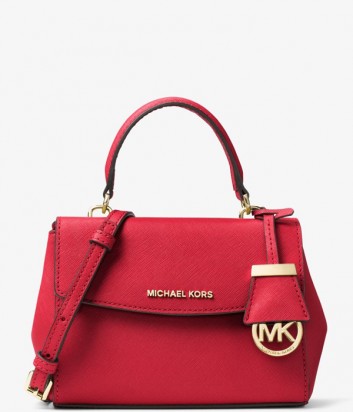 Сумка Michael Kors Ava extra-small в сафьяновой коже красная с золотой фурнитурой