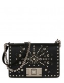 Кожаная сумочка на цепочке Furla Mimi Mini 1023363 черная с заклепками