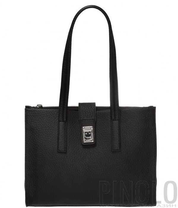 Деловая сумка Furla Idea 1021432 в крупнозернистой коже черная