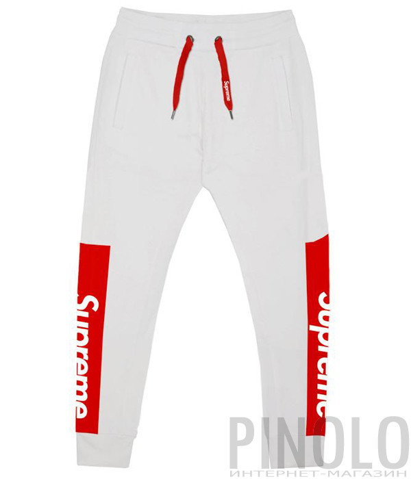 Белые спортивные штаны Supreme SPU203 модель унисекс