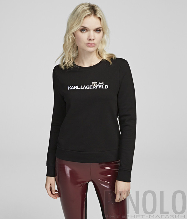 Черный свитшот Karl Lagerfeld 96KW1824 с надписью