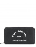 Портмоне на молнии Karl Lagerfeld 96KW3217 с надписями черное