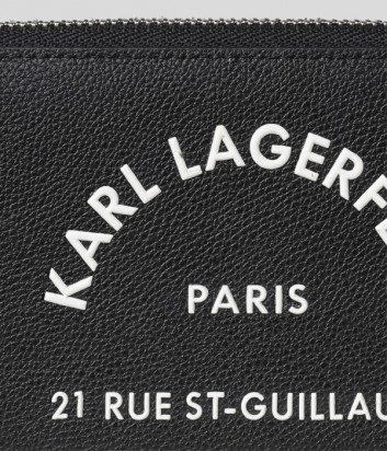 Портмоне на молнии Karl Lagerfeld 96KW3217 с надписями черное