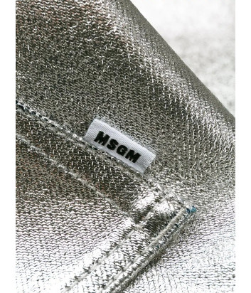 Джинсы MSGM 2741MDP металлизированные серебристые