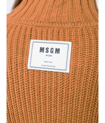 Трикотажный джемпер MSGM 2741MDM с высокой горловиной коричневый