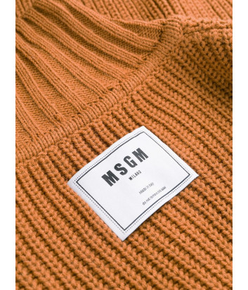 Трикотажный джемпер MSGM 2741MDM с высокой горловиной коричневый