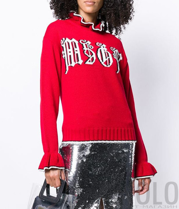 Женский свитер MSGM 2741MDM красный с логотипом