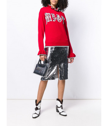 Женский свитер MSGM 2741MDM красный с логотипом