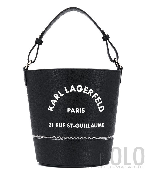 Кожаная сумка-ведро Karl Lagerfeld 96KW3045 черная