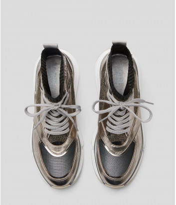 Кожаные кроссовки Karl Lagerfeld KL61658 с трикотажными манжетами
