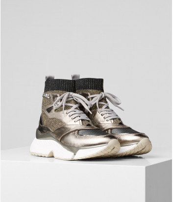 Кожаные кроссовки Karl Lagerfeld KL61658 с трикотажными манжетами