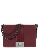 Сумка на цепочке Furla Mimi 1033477 кожаная в комбинации с замшей бордовая