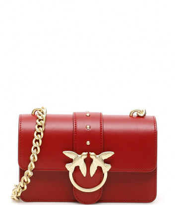 Маленькая сумочка на цепочке PINKO Love Bag 1P21EDY в гладкой коже красная