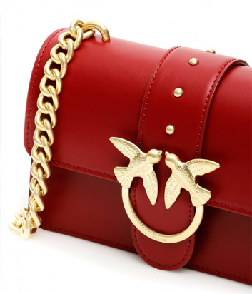 Маленькая сумочка на цепочке PINKO Love Bag 1P21EDY в гладкой коже красная