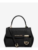 Маленькая кожаная сумка Michael Kors Ava с откидным клапаном черная