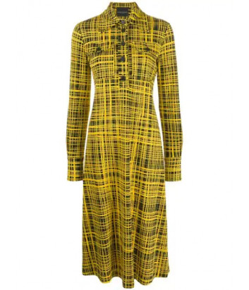 Платье-рубашка Erika Cavallini P9A503 желтое с принтом