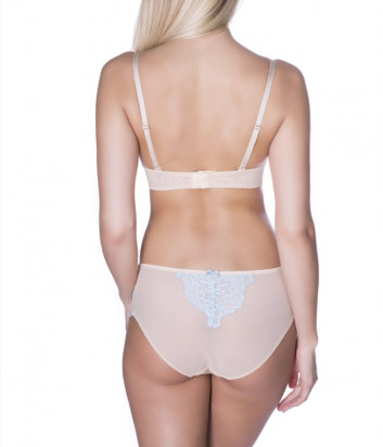 Бюстгальтер пуш-ап Rose&Petal Celeste 77027 бежевый с голубым кружевом