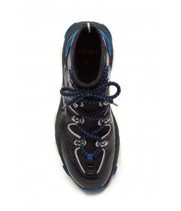 Женские кроссовки ASH Escape черные с синими вставками