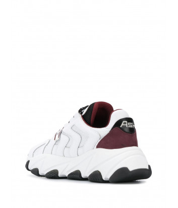 Кожаные кроссовки ASH Extreme белые с красными вставками