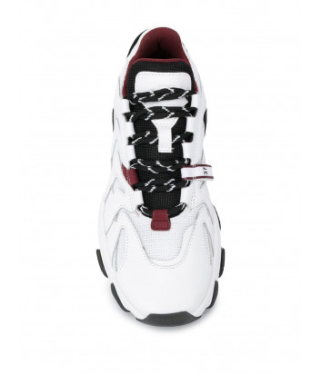 Кожаные кроссовки ASH Extreme белые с красными вставками