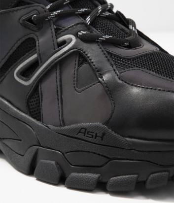 Высокие кроссовки ASH Fiction черные с переливом