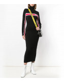 Длинное трикотажное платье GCDS CC94U020059 с горловиной черное