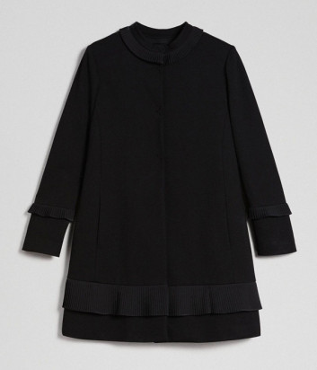 Черное пальто TWIN-SET 192TT2060 с круглой горловиной