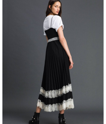 Платье-комбинация TWIN-SET 192TP2282 черное с кружевом