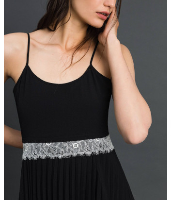 Платье-комбинация TWIN-SET 192TP2282 черное с кружевом