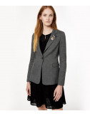 Трикотажный пиджак Liu Jo W69331 с брошами серый