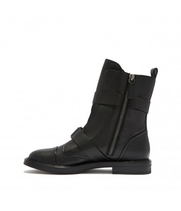 Кожаны ботинки Casadei 1R115N0201 с застежками черные