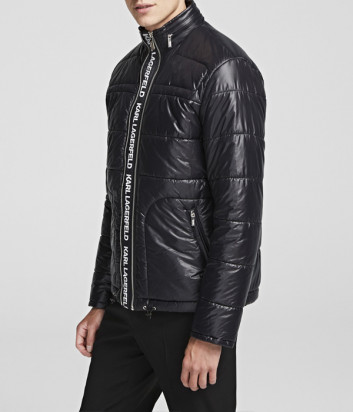 Стеганная куртка Karl Lagerfeld 505043 с надписями черная