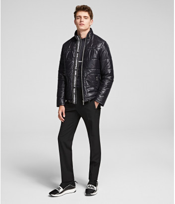 Стеганная куртка Karl Lagerfeld 505043 с надписями черная