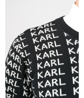 Двухсторонний свитер Karl Lagerfeld 655014 черный с белыми надписями