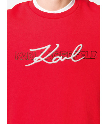 Толстовка Karl Lagerfeld 705014 с вышитым логотипом красная