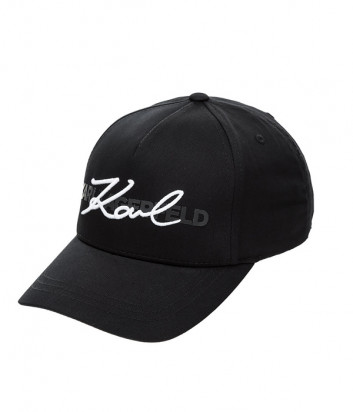 Черная кепка Karl Lagerfeld 805617 с принтом и вышивкой