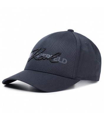 Темно-синяя кепка Karl Lagerfeld 805617 с принтом и вышивкой