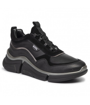 Кожаные кроссовки Karl Lagerfeld KL51720 на платформе черные