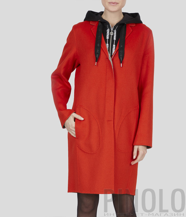 Двойное пальто Sportalm 904913 с капюшоном красное