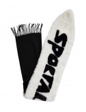 Меховой шарф Sportalm 909713 черно-белый с надписями