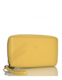 Кожаное портмоне Gilda Tonelli 2968 на молнии желтое
