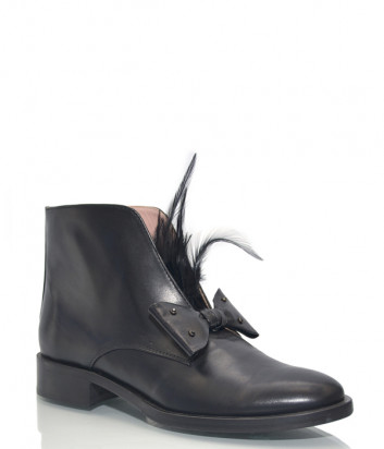 Кожаные ботинки Helena Soretti 5108 с декором черные
