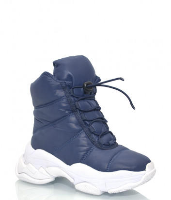 Утепленные ботинки-дутики Jeffrey Campbell Spacey с мехом синие