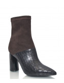 Кожаные ботильоны Jeffrey Campbell Lust с замшевым голенищем коричневые