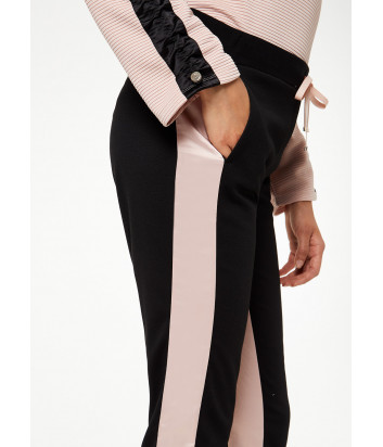 Черные брюки Liu Jo T69004 с розовыми лампасами