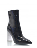 Лаковые ботильоны Jeffrey Campbell Lust на прозрачном каблуке черные