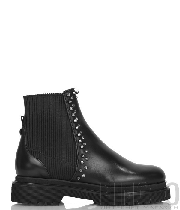 Черные кожаные ботинки Nina Lilou 282689 с эластичными вставками