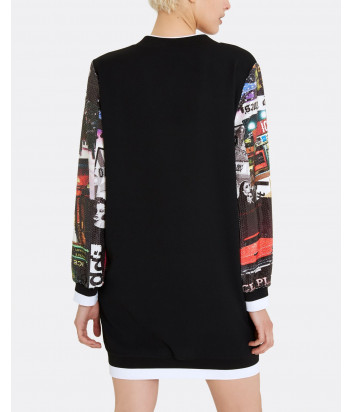 Черное мини-платье ICE PLAY H011P520 с цветными пайетками на рукавах