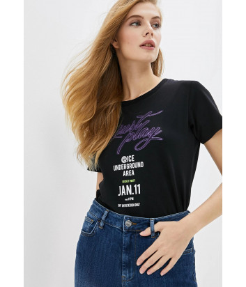 Футболка ICE PLAY F074P435 черная с принтом